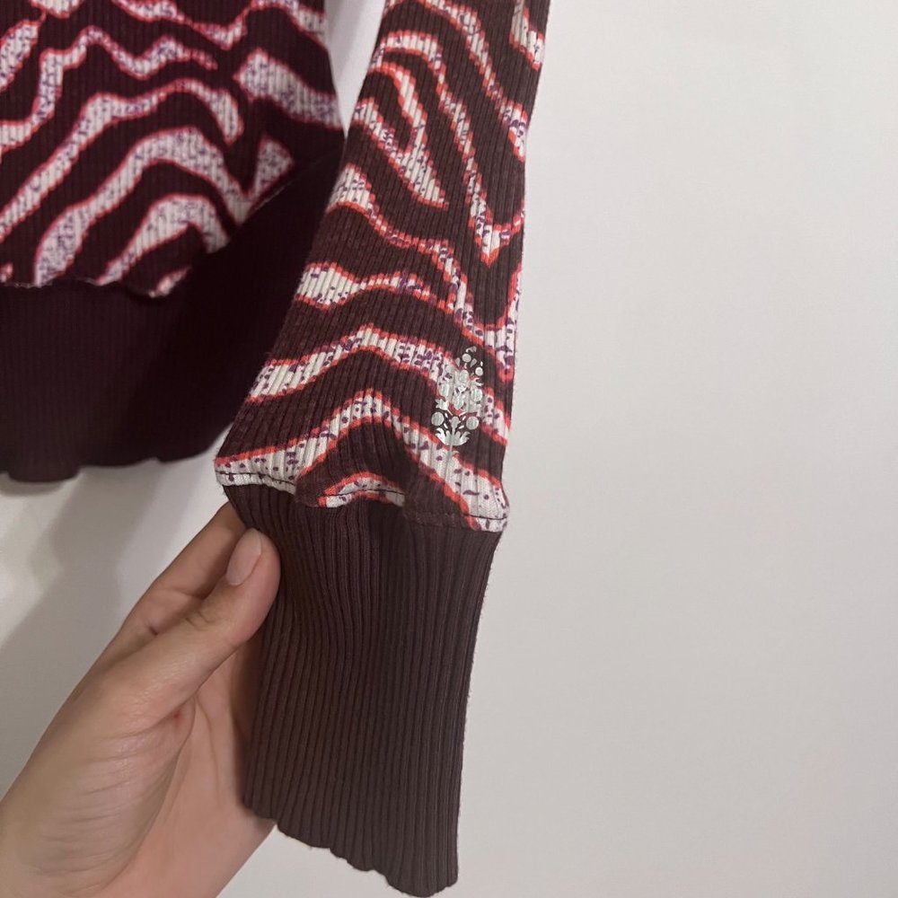 NWT Free People Movement Rally Printed Layer in Zebra Fairisle - Picture 8 of 9